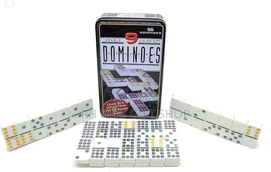 Double Dot Domino 9 Colours (Set 55, Dominoes)