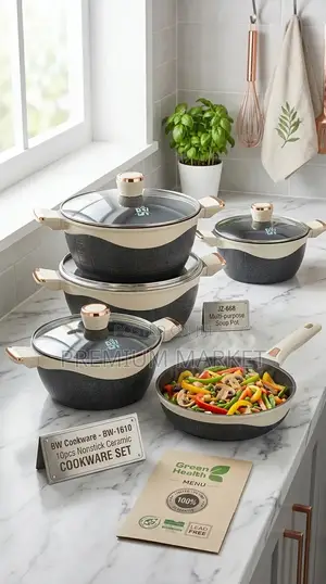 Bw 10pcs Non-Stick Ceramic Cookware Set