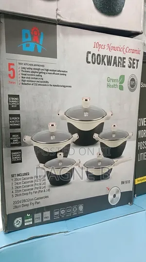 Bw 10pcs Non-Stick Ceramic Cookware Set