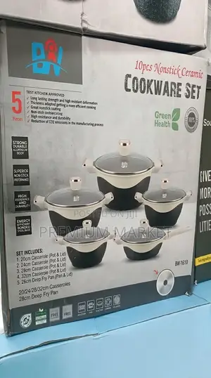Bw 10pcs Non-Stick Ceramic Cookware Set