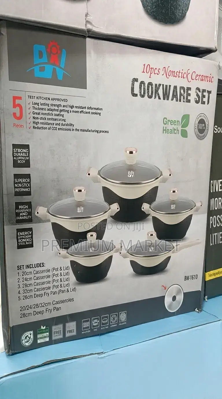 Bw 10pcs Non-Stick Ceramic Cookware Set