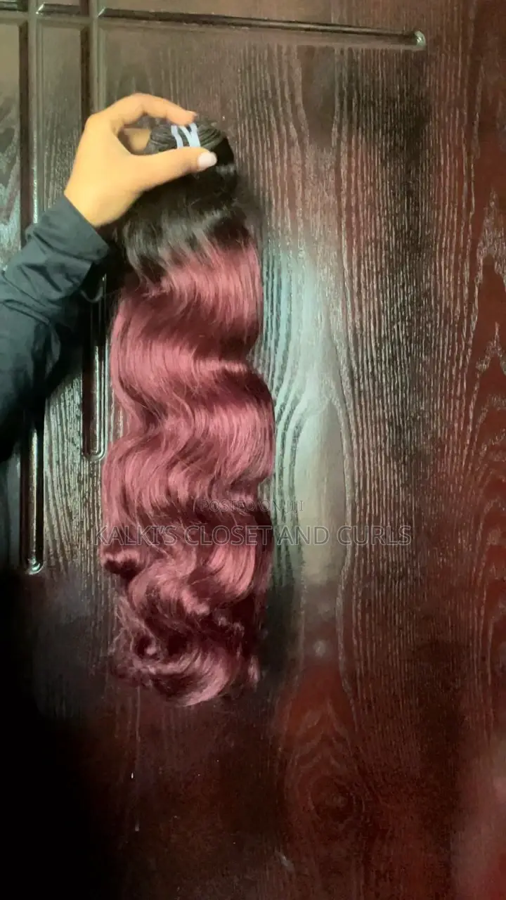 24 Inch 3pcs Burgundy Super Double Drawn Wave Human Hair