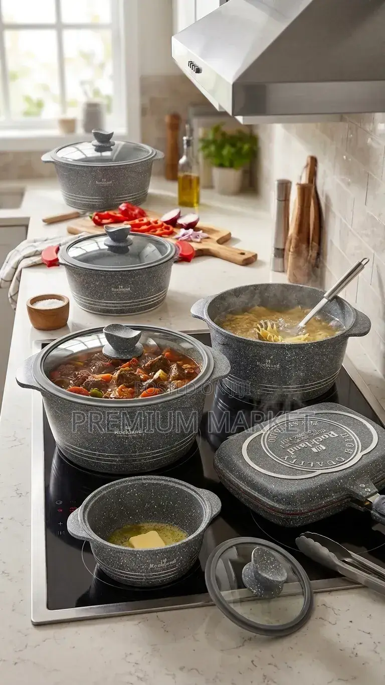 Rockland 12pschighquality Non-Stick Granitecookwareሮክላንድ ባለ 6 ሴራሚክ ድስት