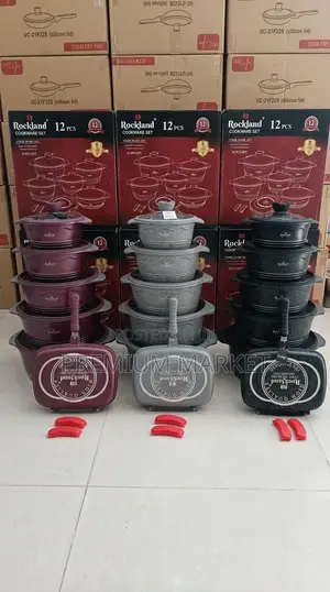Rockland 12pschighquality Non-Stick Granitecookwareሮክላንድ ባለ 6 ሴራሚክ ድስት