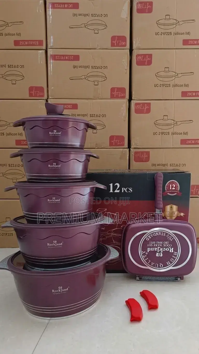 Rockland 12pschighquality Non-Stick Granitecookwareሮክላንድ ባለ 6 ሴራሚክ ድስት