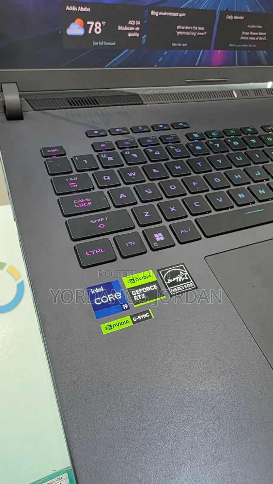 New Laptop Asus ROG Strix G17 16GB Intel Core i9 SSD 1T