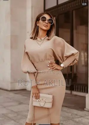 Elegant Office Lantern Sleeve Party Dresses
