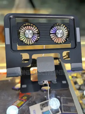 Adjustable Laptop and Phone Stand With Integrated Dual Cooling Fans