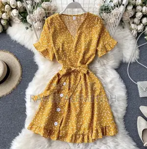 Gorgeous v Neck Yellow Dress