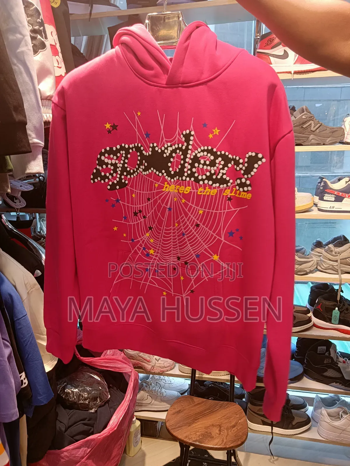 Sp5der Worldwide Hoodie - "Heres the Slime" Pink Edition
