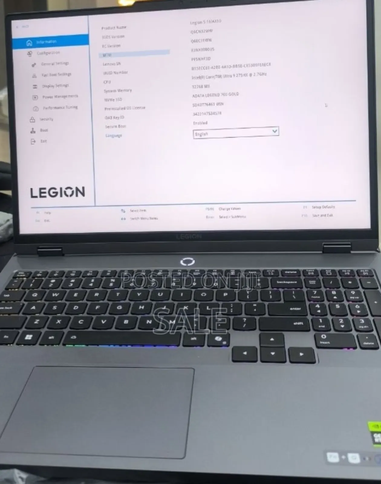 New Laptop Lenovo Legion 5 32GB Intel Core Ultra 9 SSD 1T
