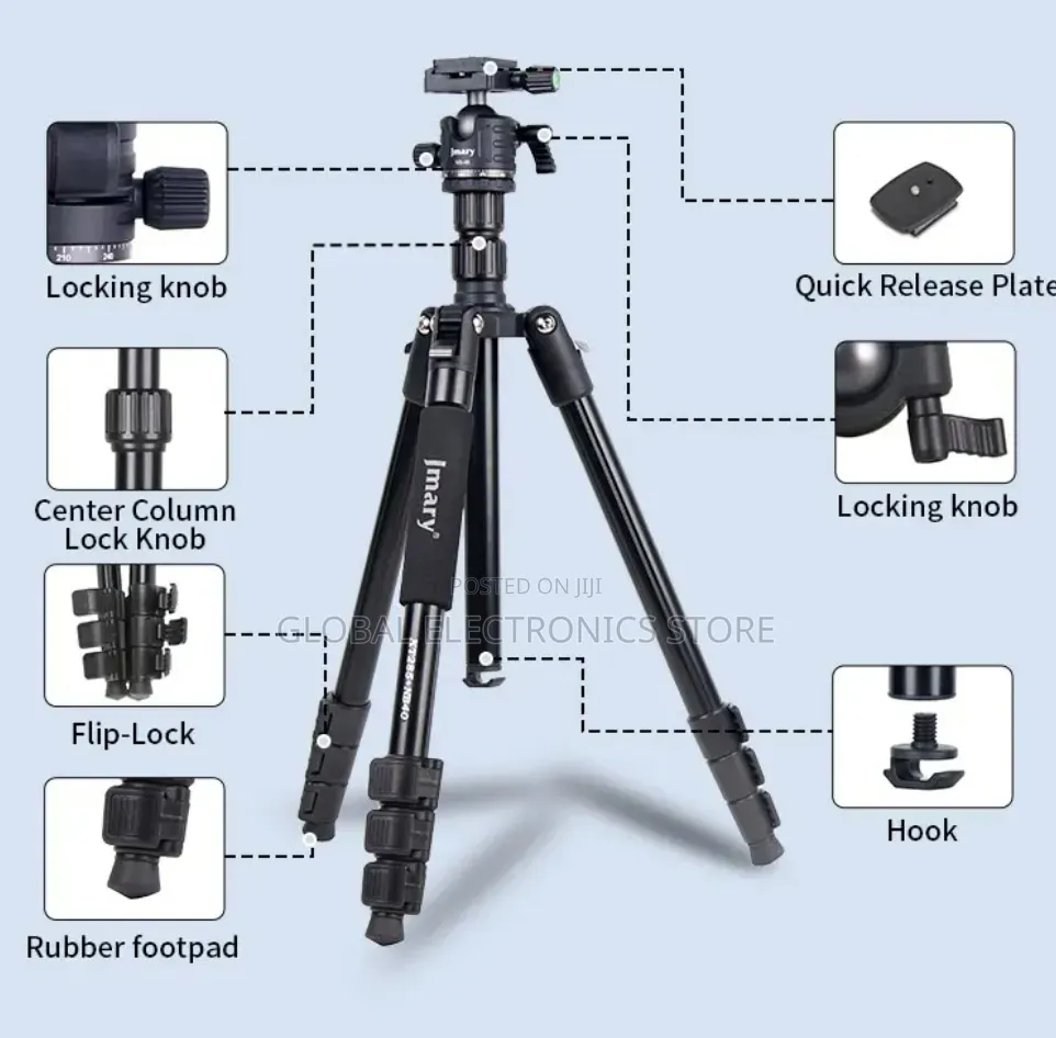 Jmary 2 In 1 Heavy Duty Tripod Monopod (Max 1.74m 4kg)