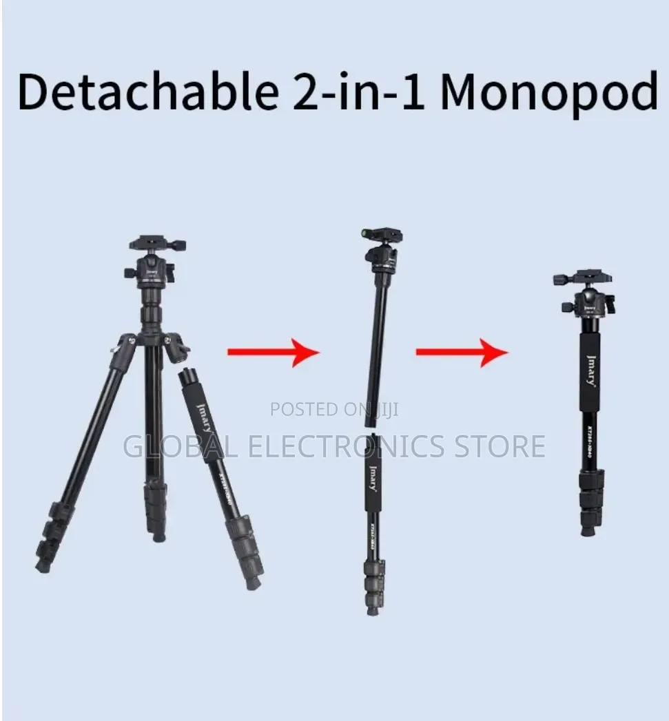 Jmary 2 In 1 Heavy Duty Tripod Monopod (Max 1.74m 4kg)