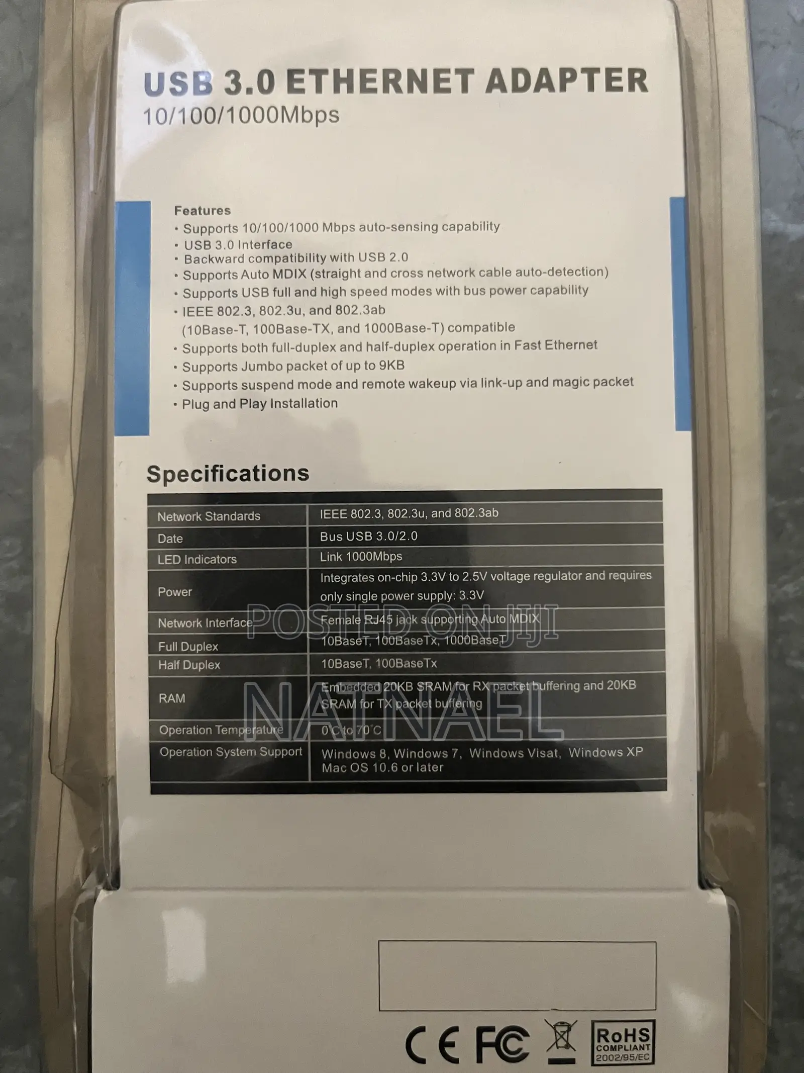 Usb 3.0 to Rj45 Ethernet Adapter