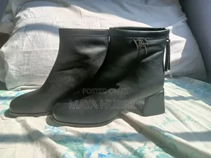 Option 1: Elegant Black Leather Ankle Boots for Women - Brand New