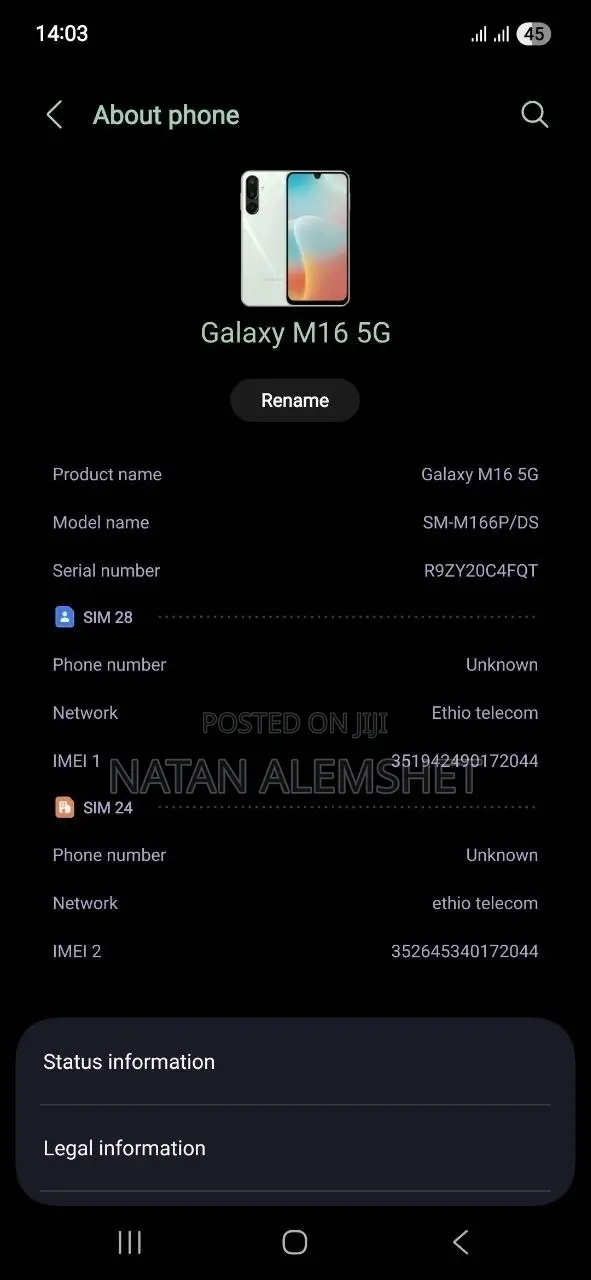 New Samsung Galaxy M16 128 GB White
