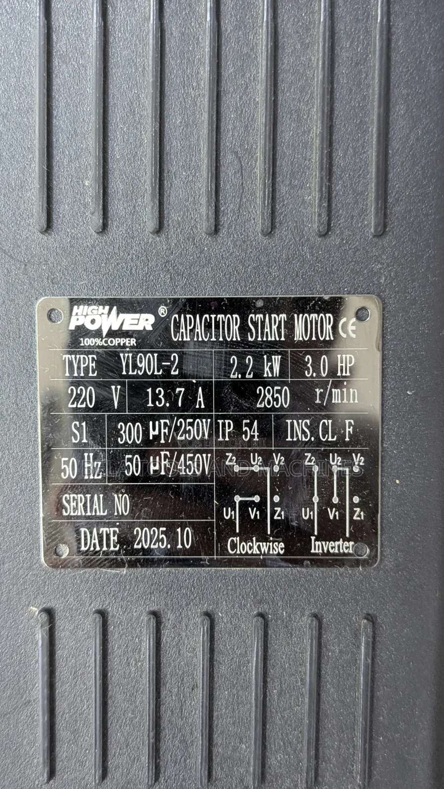 High Power Capacitor Start Motor 3hp Dinamo for Compressor Motor