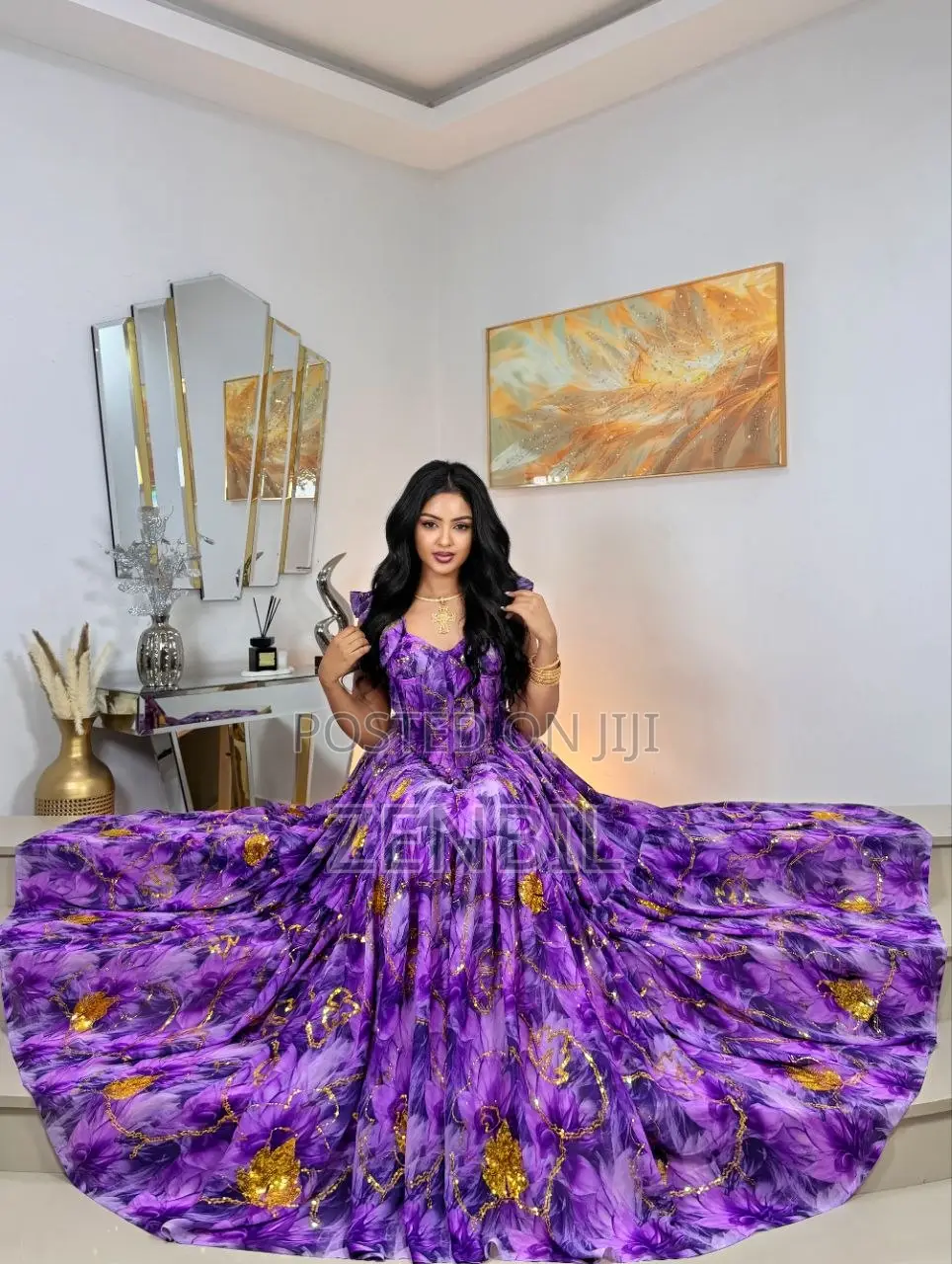 Floral Singer Chiffon Maxi Dress | Zenbil Chiffon Ethiopia