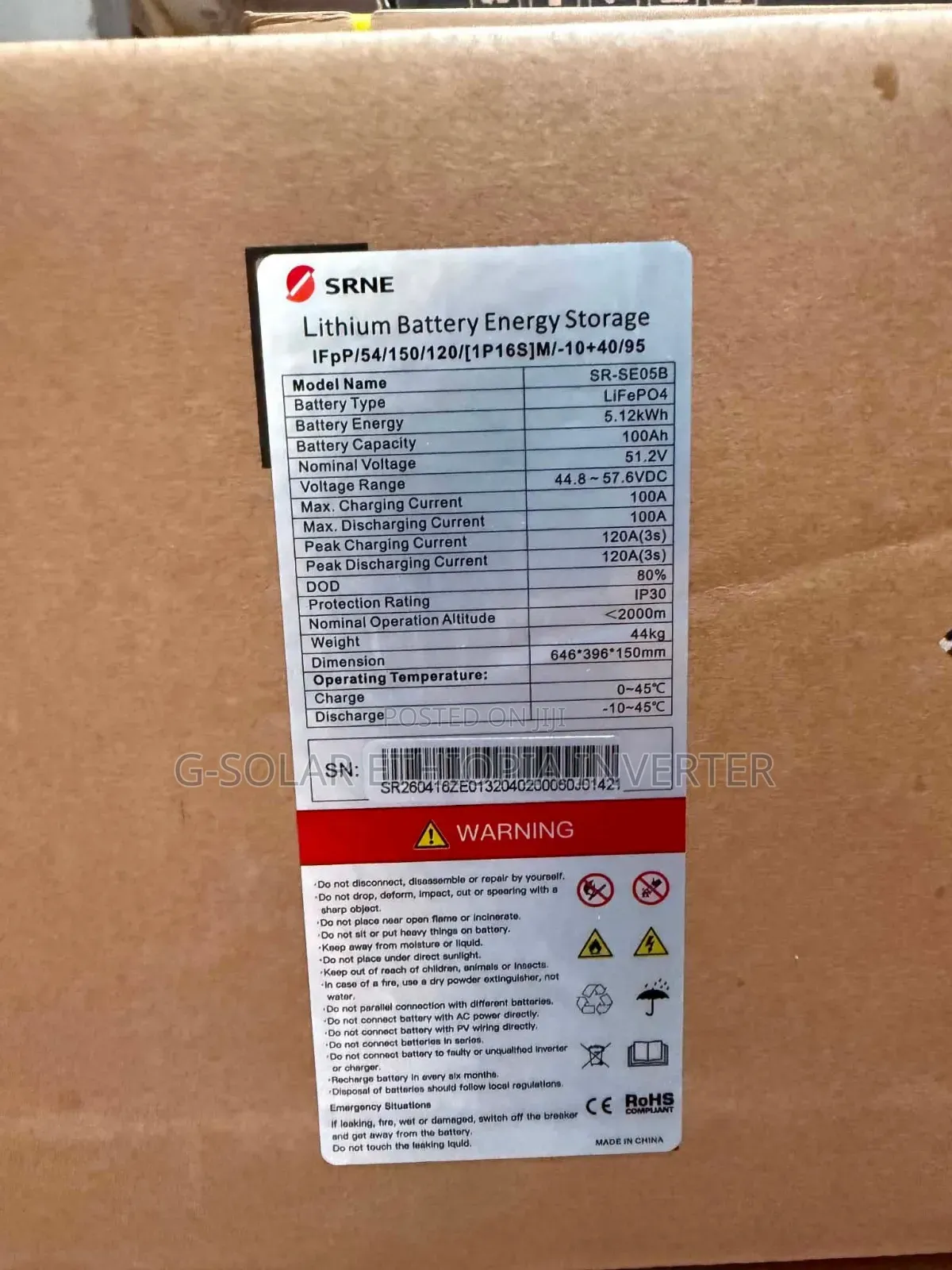 Solis 50kw Inverter + 50kwh Dyness Battery + 30pcs*615w Ja Panels