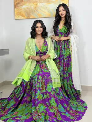 Floral Singer Chiffon Dress | Zenbil Chiffon Addis Ababa