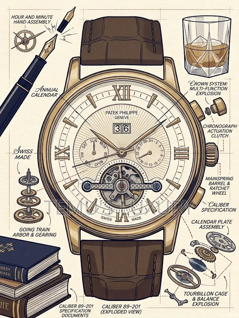 Patek Philippe Grand Automatic Mechanical Watch – Luxury Rose Gold