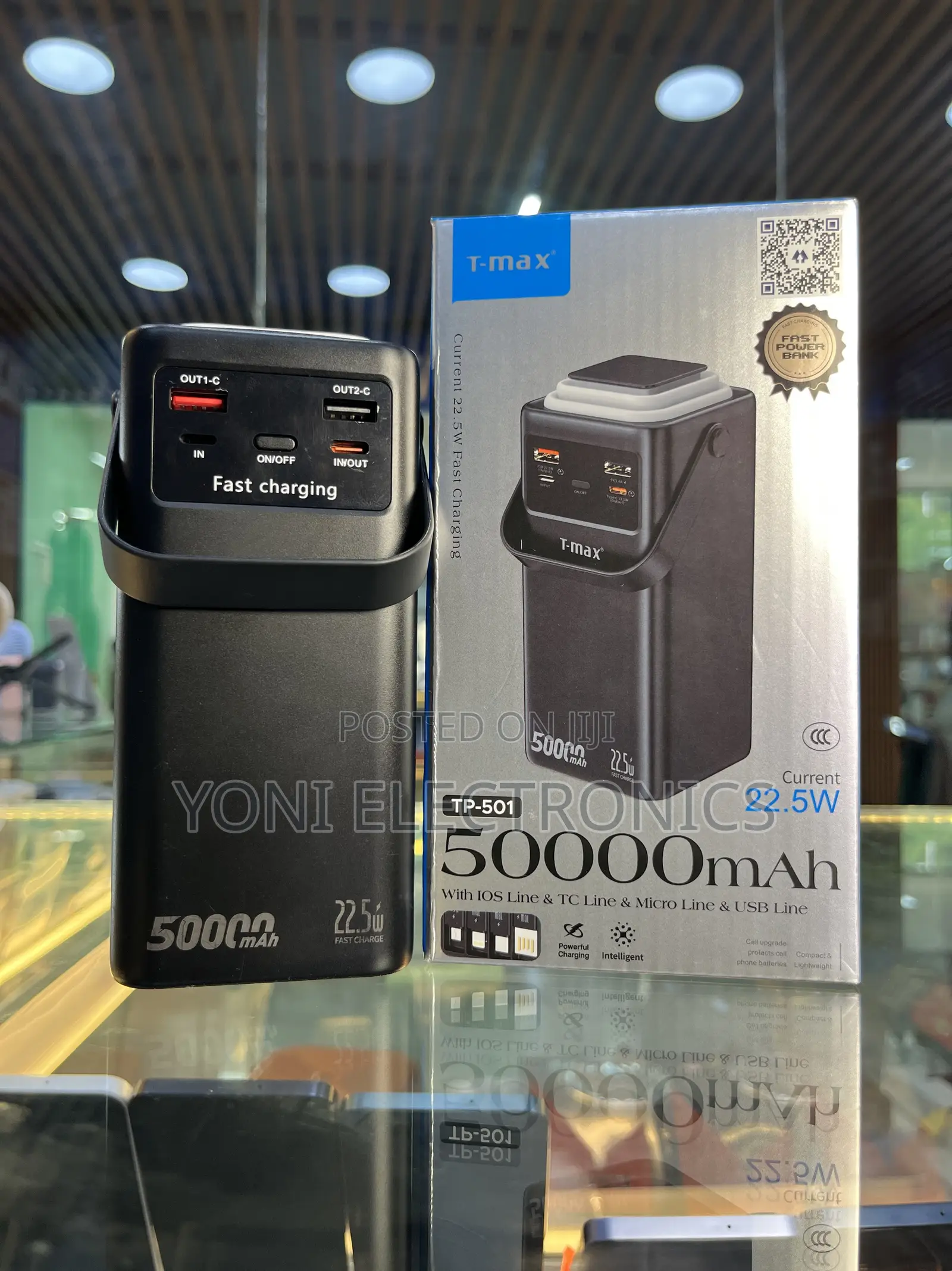 T-Max Tp-501 50000mah High-Capacity 22.5w Fast Charging Power Bank
