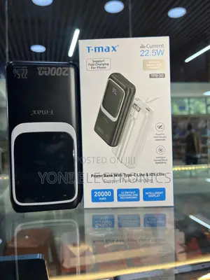 T-Max TPB-20 20000mah Fast Charging Power Bank With Built-in Cables