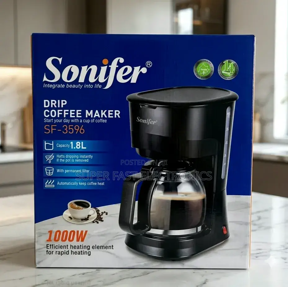 Sonifer Coffee Maker 1.8l Drip – 1000w Coffee Machine With Permanent
