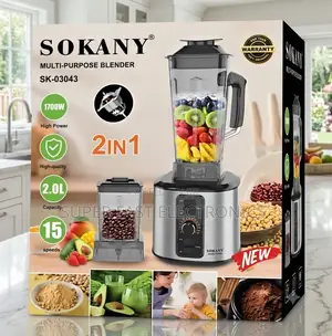 Sokany Blender 2-in-1– 1700w High-Power Blender With 2.0l Jar