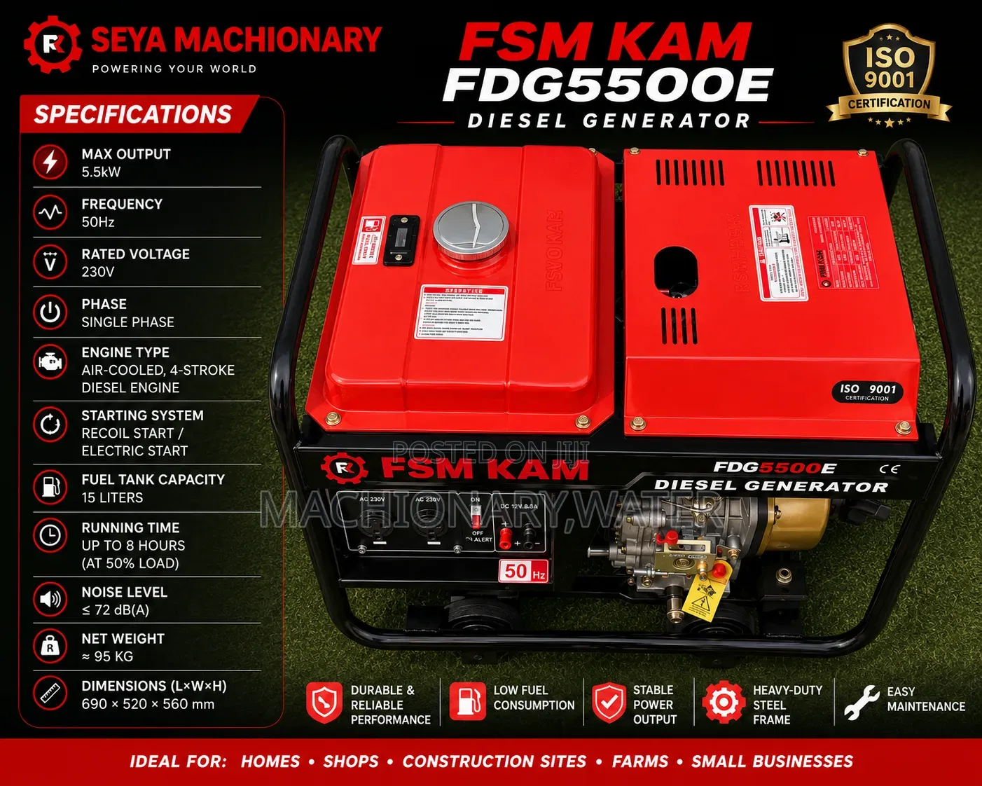 FSM Kama Open Diesel Generator 5kw
