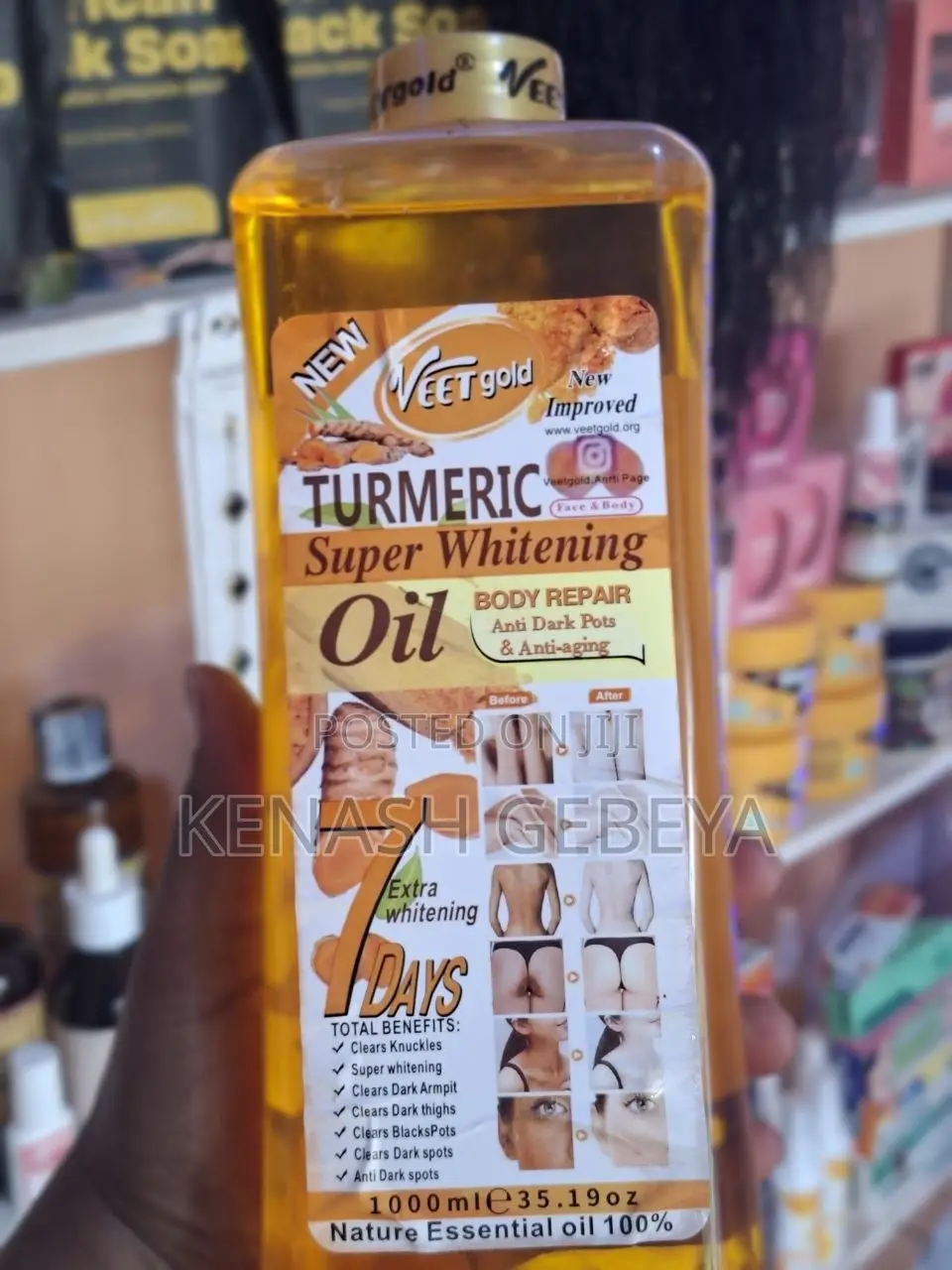 This Is a 1000ml Bottle of Veet Gold Turmeric Super Whitening Oil
