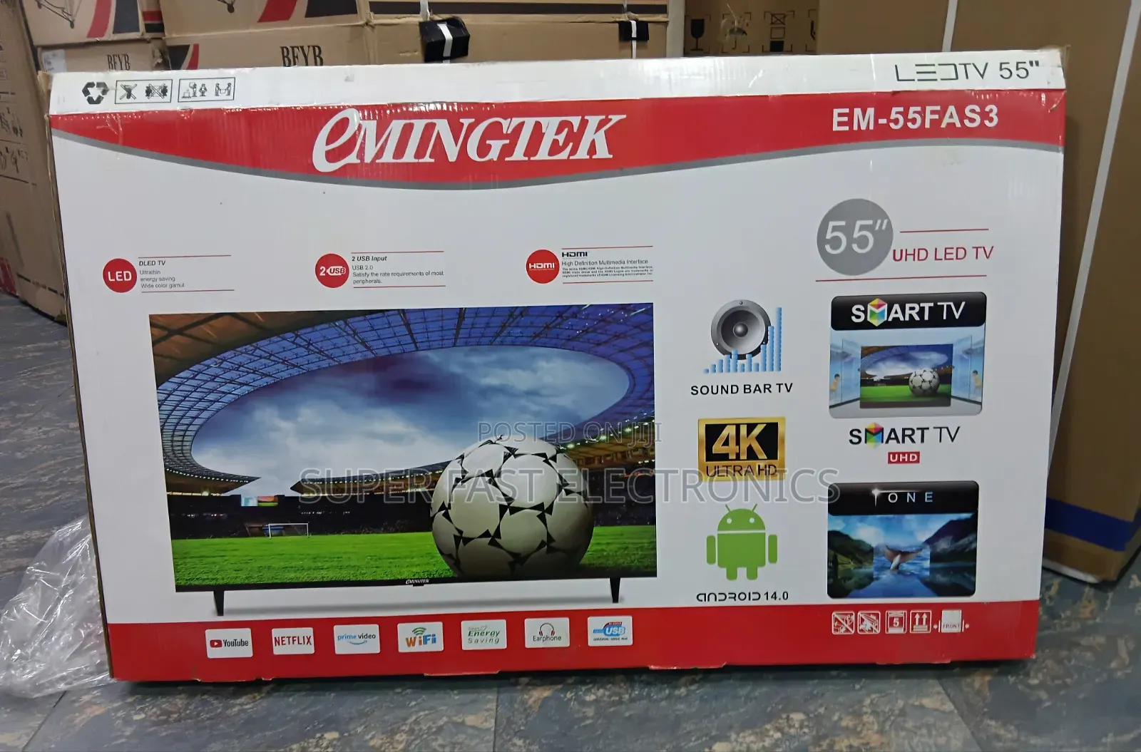 Emingtek Tv 55 Inch Uhd Smart Led Tv – Android 14,