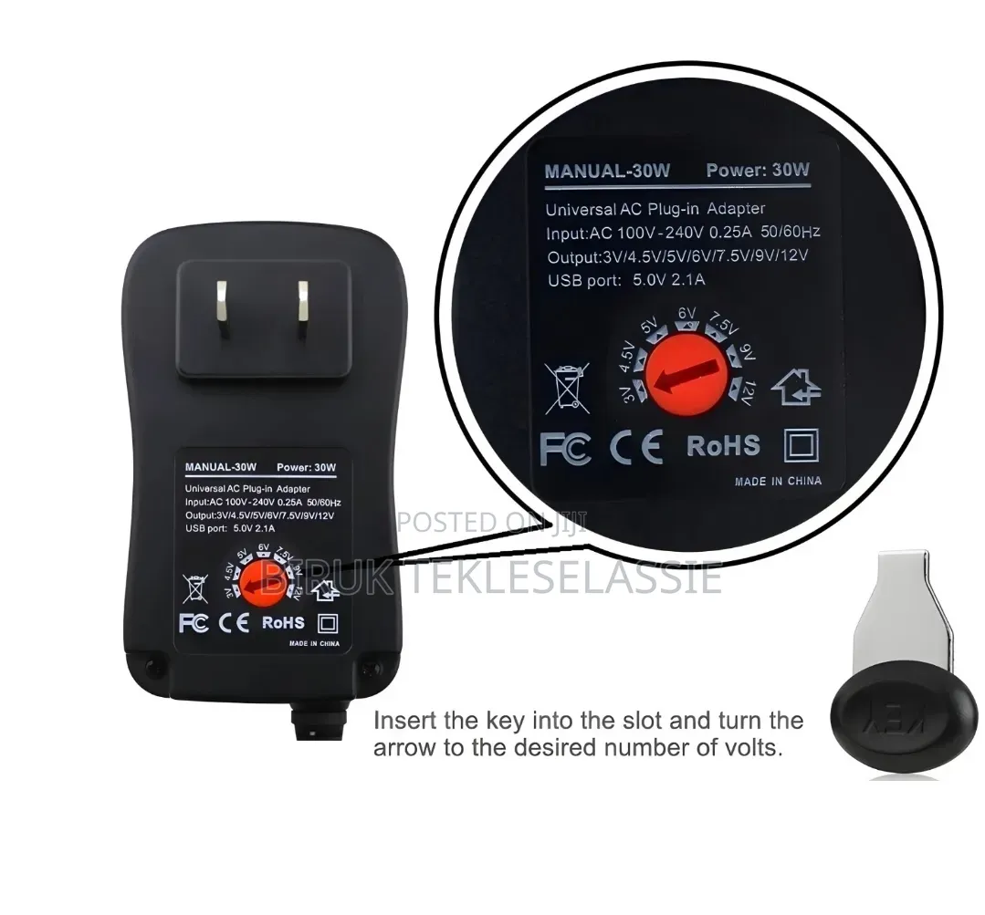 30w -- 3v~12v Universal Ac Adapter,
