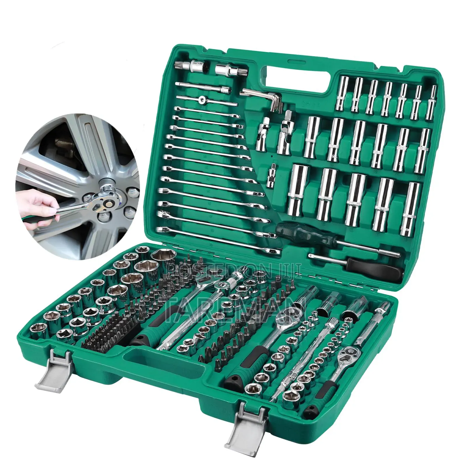 ,216-piece Socket Set Comes In A Green Storage Case.