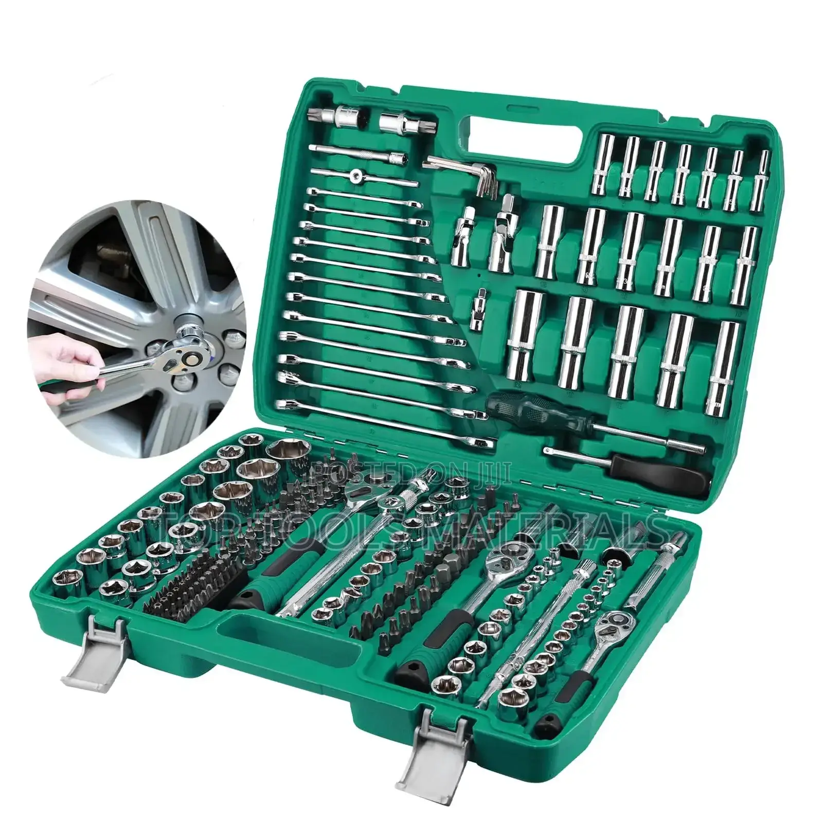 ,216-piece Socket Set Comes In A Green Storage Case.