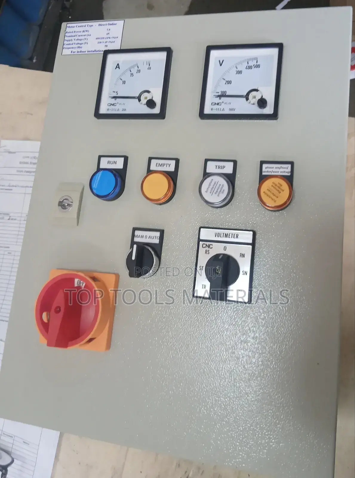 ,This Electrical Control Panel Features