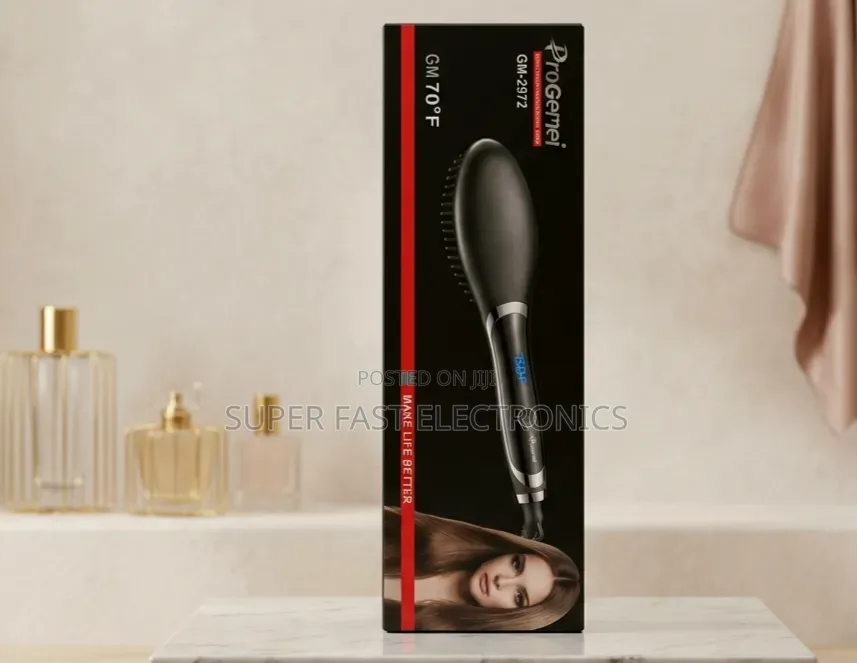 ​Progemei Professional Hair Straightener Brush With Digital Temprature