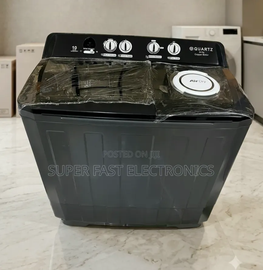 Quartz 20kg Twin Tub Semi-Automatic Washing Machine– Dark Gray/Black