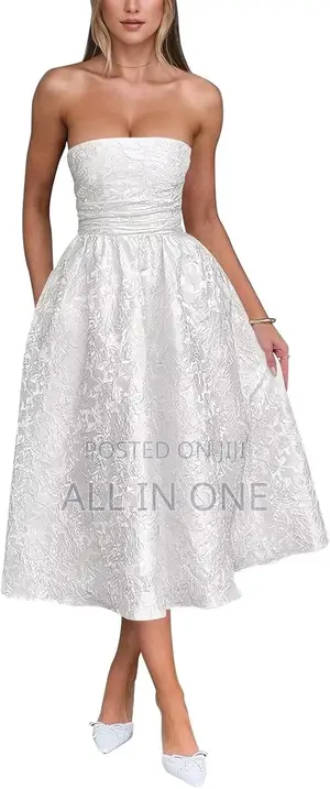 White Sleeveless Mid Dress