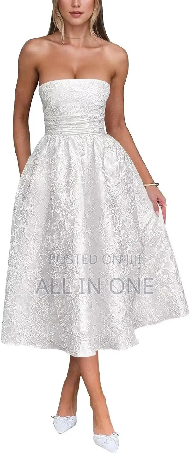 White Sleeveless Mid Dress