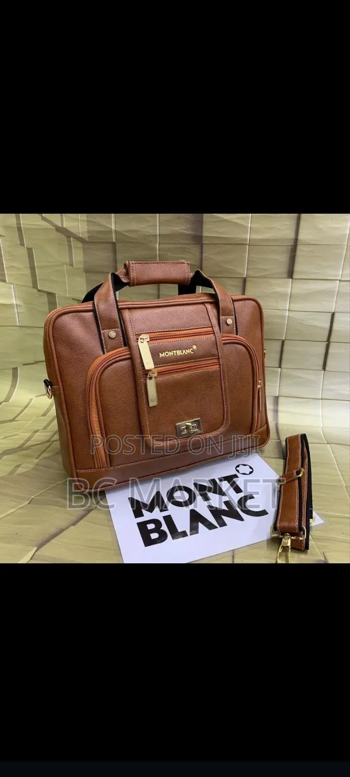 Mont Blanc Leather Laptop Bag