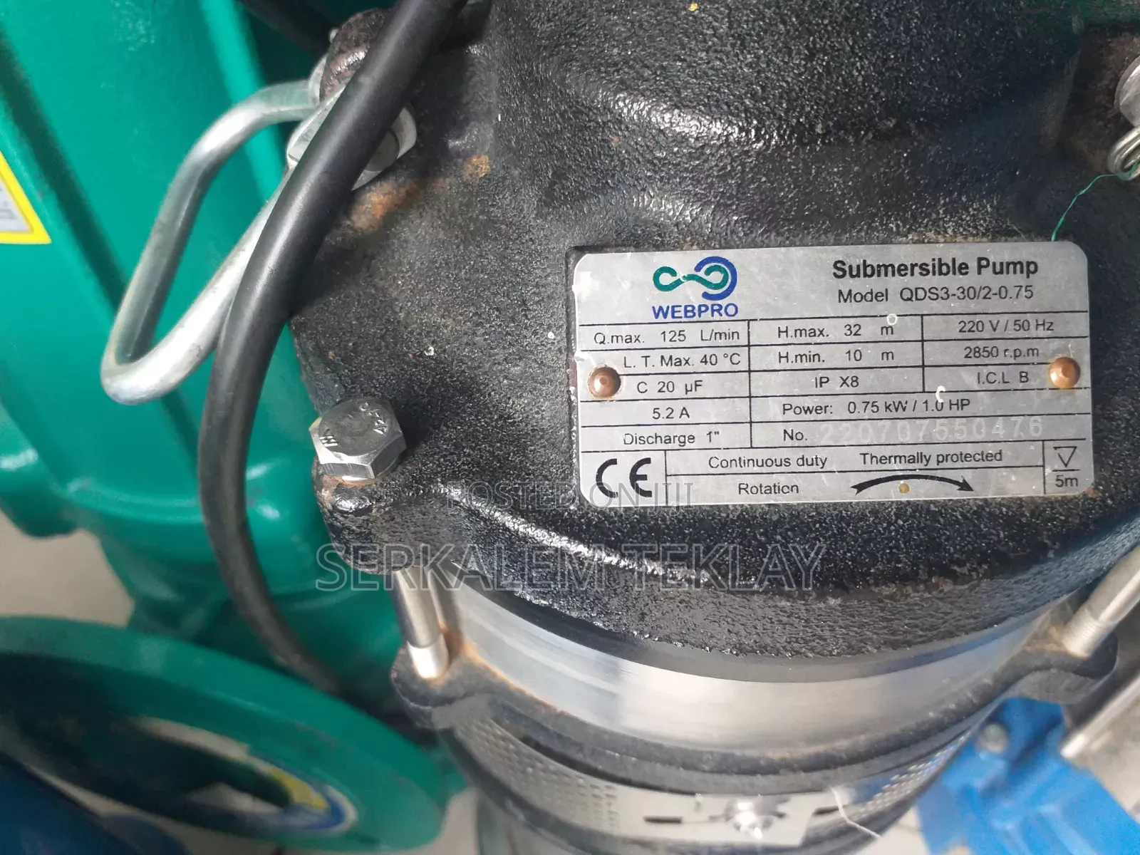 Webpro Submersuble Pump Max Head=32mt