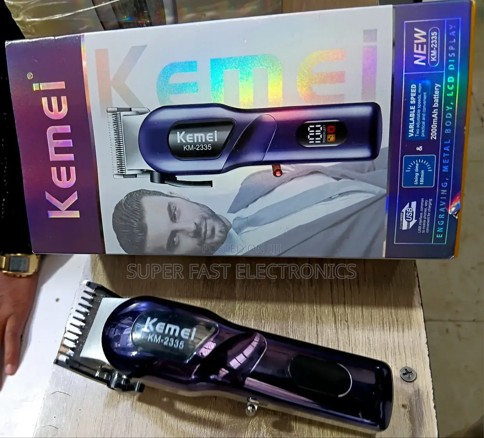 Kemei Professional Hair Clipper – Cordless Metal Body Trimmer
