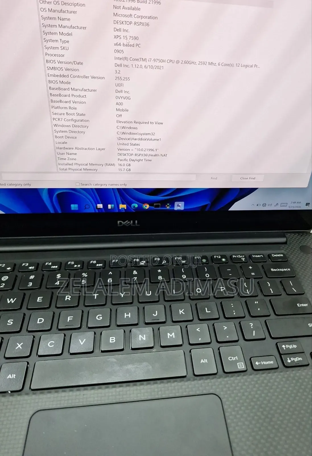 New Laptop Dell XPS 15 16GB Intel Core i7 SSD 512GB