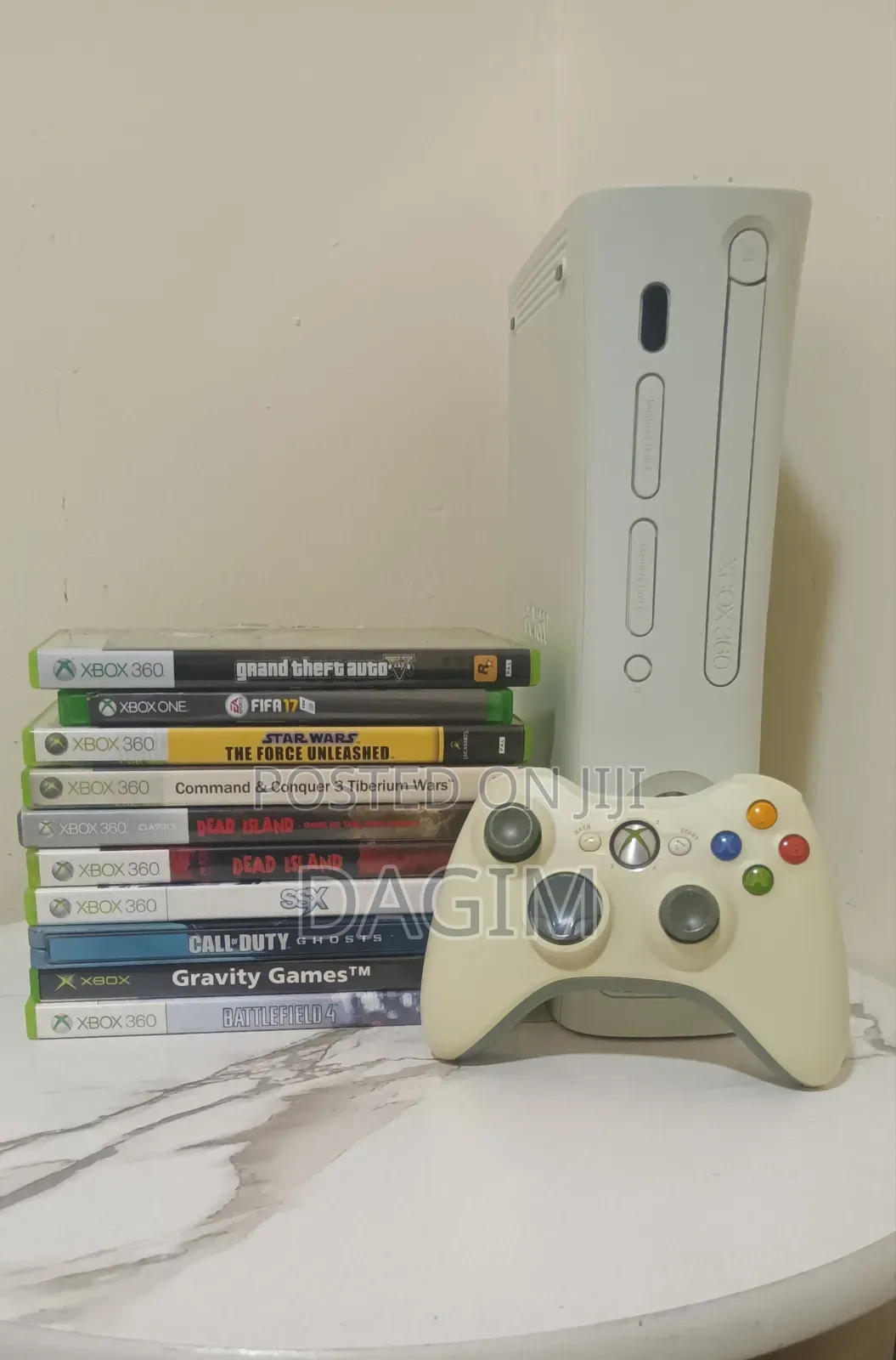 Xbox 360 White Console Bundle (10 Games Controller)