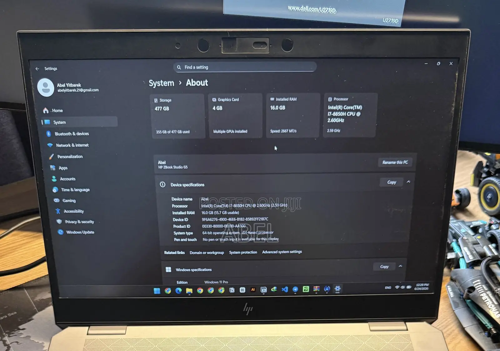 Laptop HP ZBook Studio G5 16GB Intel Core i7 SSD 500GB