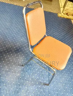Imported Dining Chair Leather Seat and Stainless Steel Frame