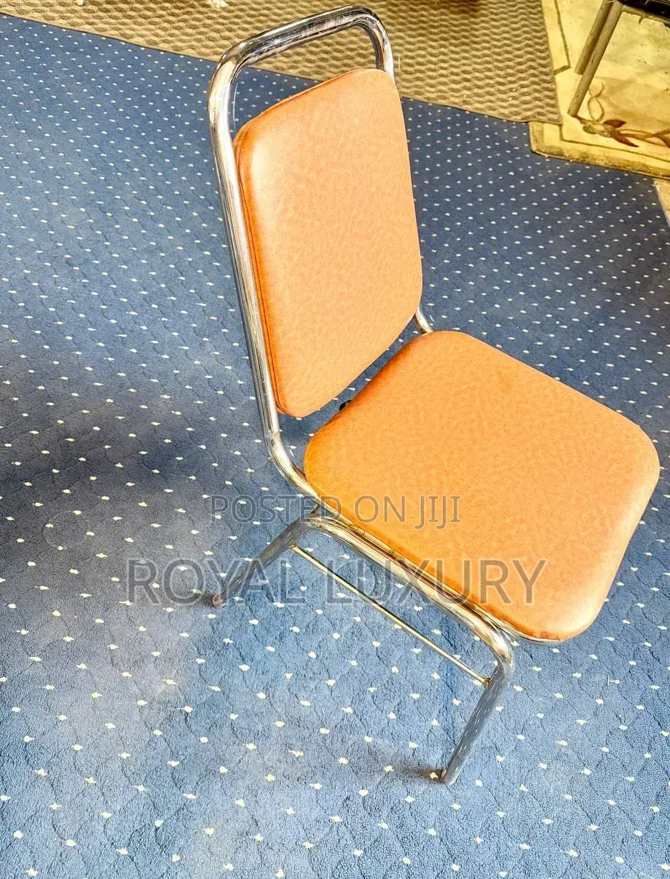 Imported Dining Chair Leather Seat and Stainless Steel Frame