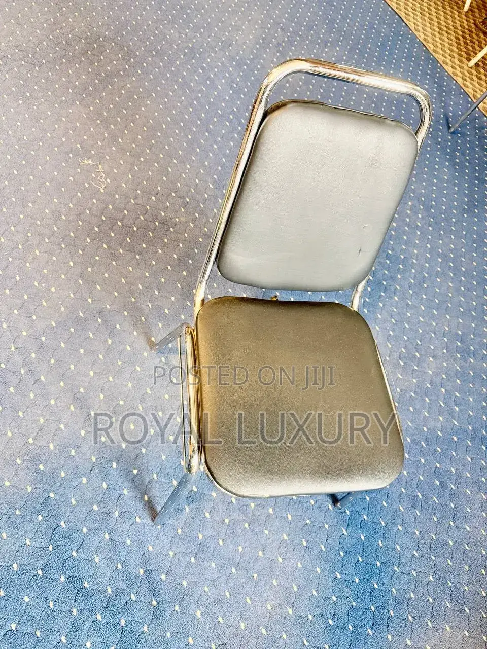 Imported Dining Chair Leather Seat and Stainless Steel Frame