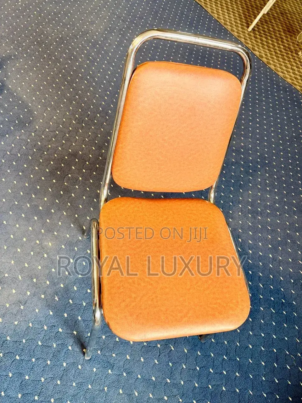 Imported Dining Chair Leather Seat and Stainless Steel Frame